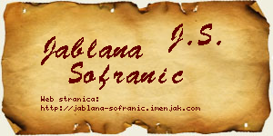 Jablana Sofranić vizit kartica